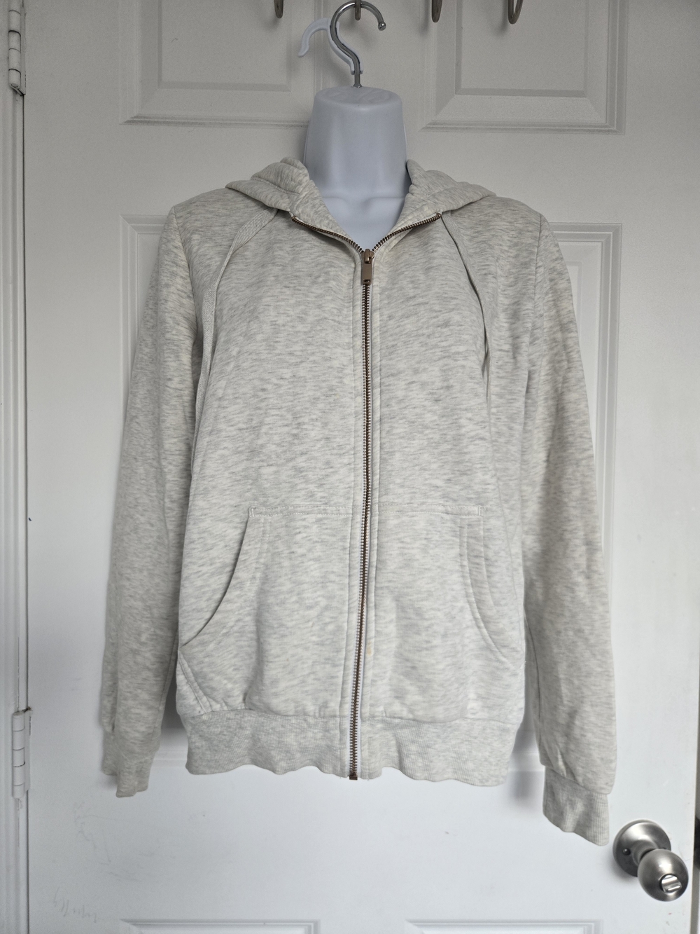 H&M Men's Light Heather Gray Zip-Up Hoodie